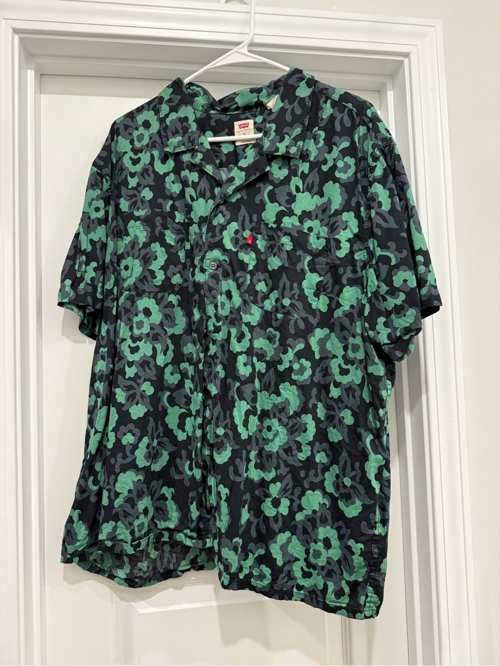 Levi's Black Shirt with Green Floral Print